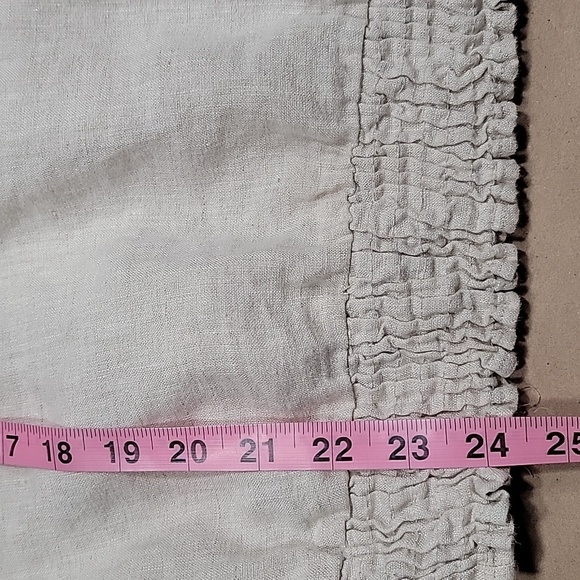 Style & Co Size 10 Oatmeal Colored 100% Linen Studded Neckline Short Sleeve Top - Picture 10 of 12